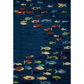 Art Carpet Art Carpet 841864117035 4 x 6 ft. Seaport Collection Fish School Woven Area Rug; Navy Blue 841864117035